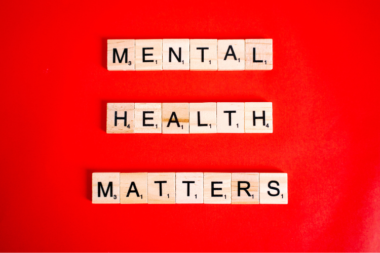 Scrabble letters spell out Mental Health Matters