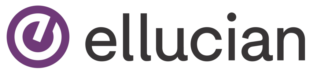 Purple and black logo with text