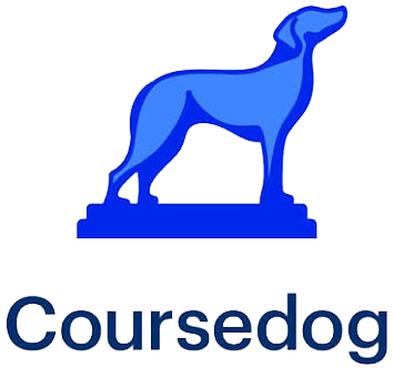 Blue dog silhouette with text